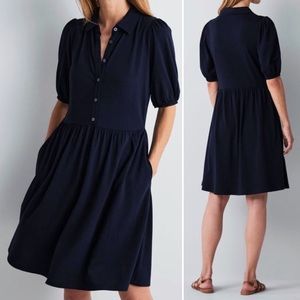Boden Short Sleeve Mini Jersey Shirt Dress Dark Navy Blue Women’s Size 10 Long